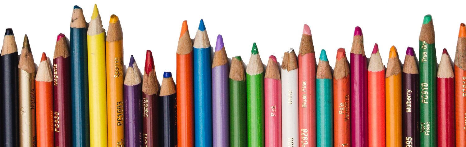 Bright coloured pencil crayons